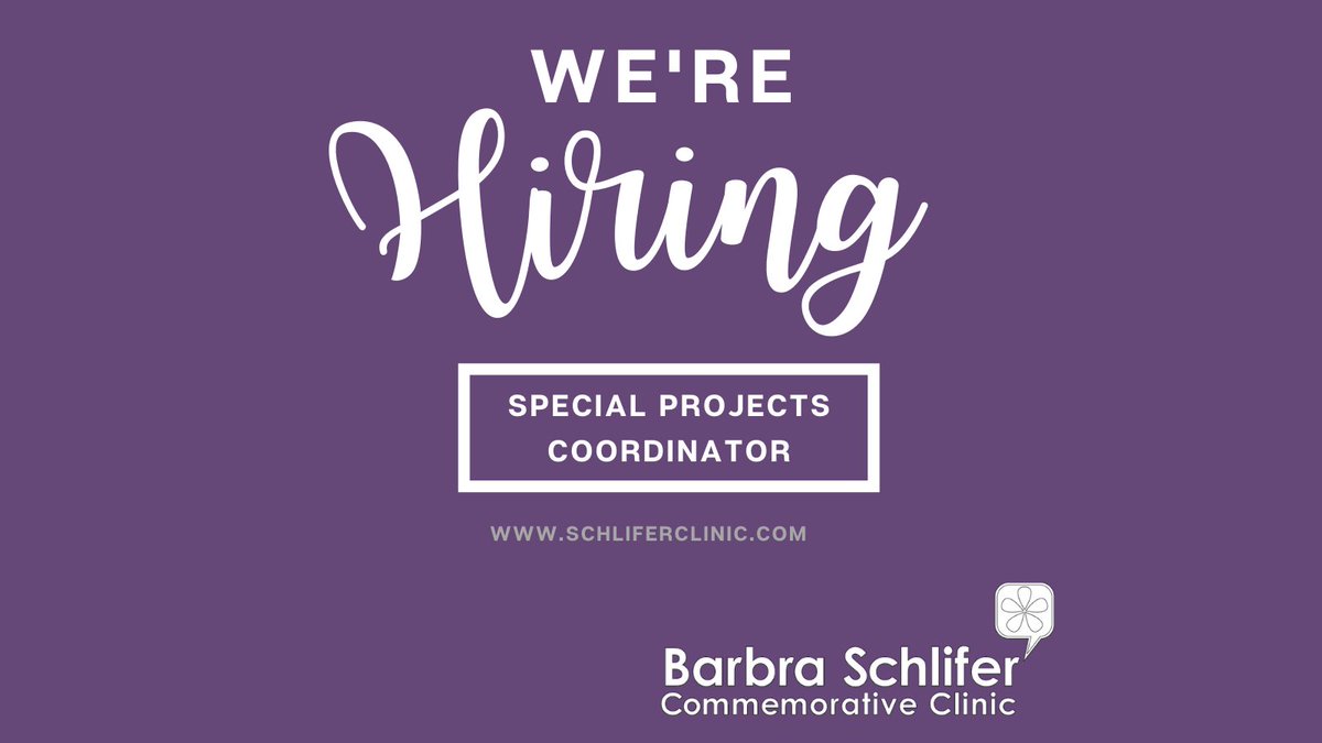 We are hiring! Come join our amazing team in the role of Special Projects Coordinator, and contribute to the success of the Schlifer Clinic’s #SHEcovery Project, an Ontario-wide initiative that advances a more inclusive feminist recovery from COVID-19.  bit.ly/32nPLPS