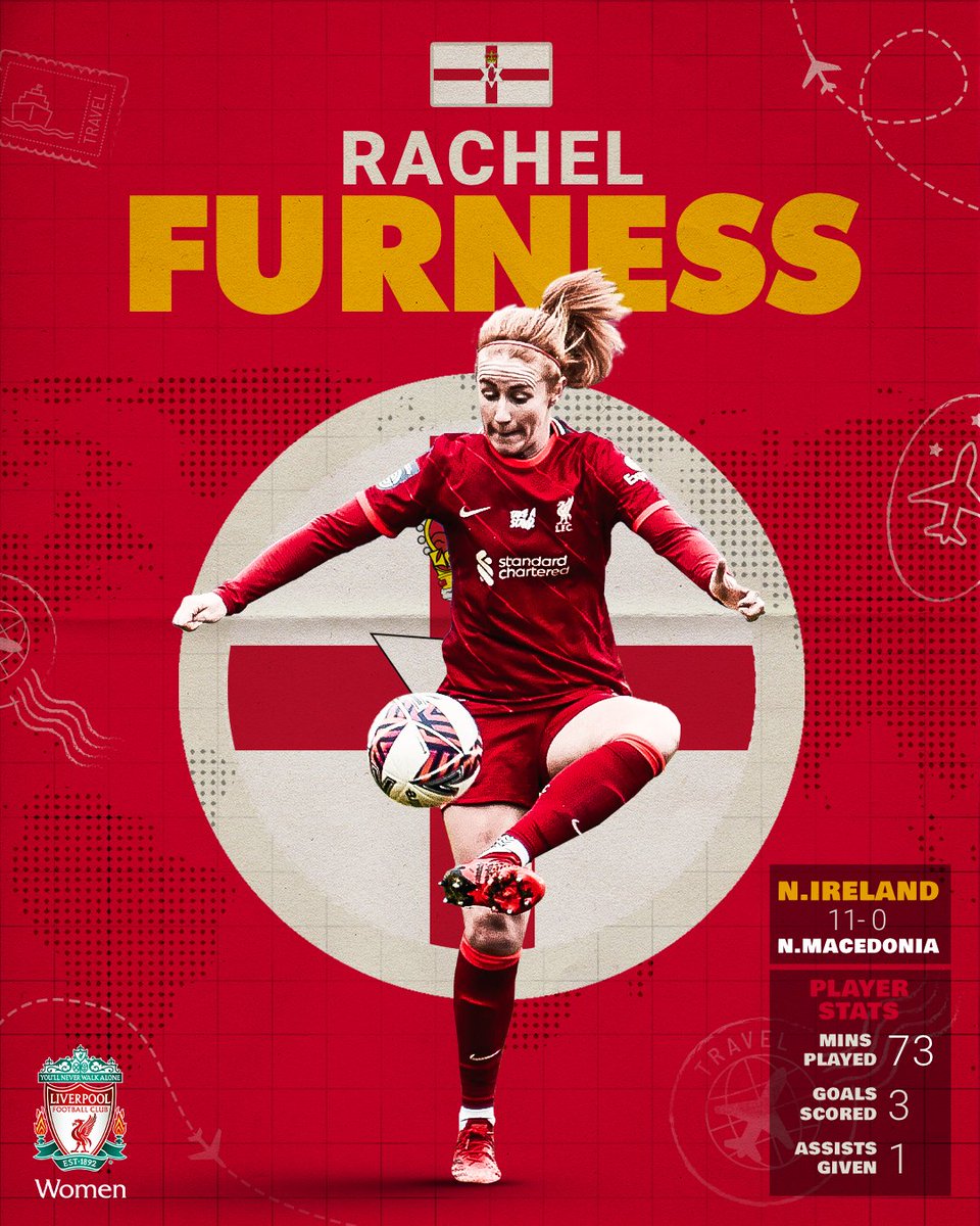 LiverpoolFCW's tweet photo. A hat-trick and an assist for @Furney1988 on @NorthernIreland duty this afternoon ⚽🎩

Proud of you ❤ https://t.co/3v1H1mtdVI