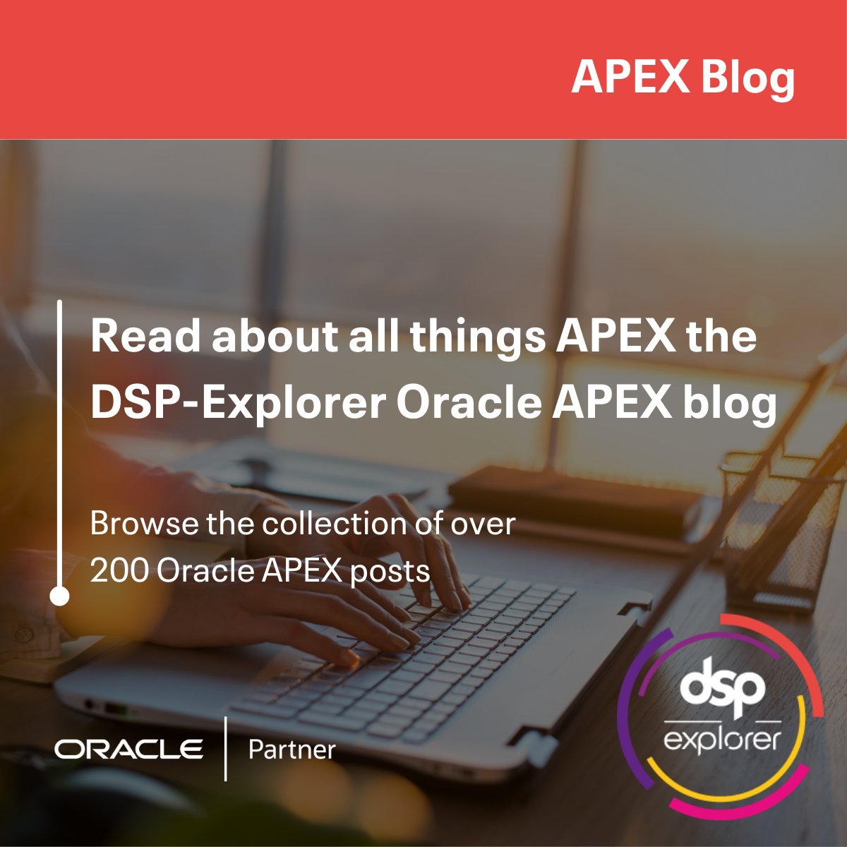 dsp_uk's tweet photo. Don't miss any updates on the ever-changing APEX environment with regular articles from our team of Oracle APEX experts.

✔️ A large team of Oracle APEX experts
✔️ Latest updates and features

Check out the blog here: https://t.co/eTOAMPnzQd

#OracleAPEX #Orclapex #LowCode #apex https://t.co/qsDv4m8w1R