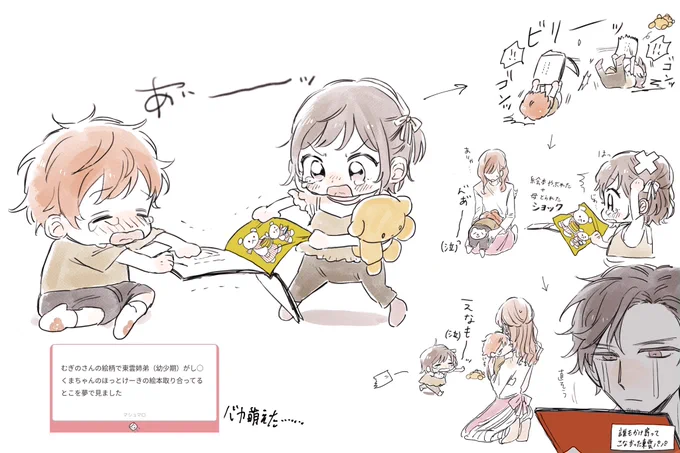 おだいばこで頂いた、
【し〇くまちゃんのほっとけーきの絵本を取り合う東雲姉弟(幼少期)⠀】です

🧸🥞 