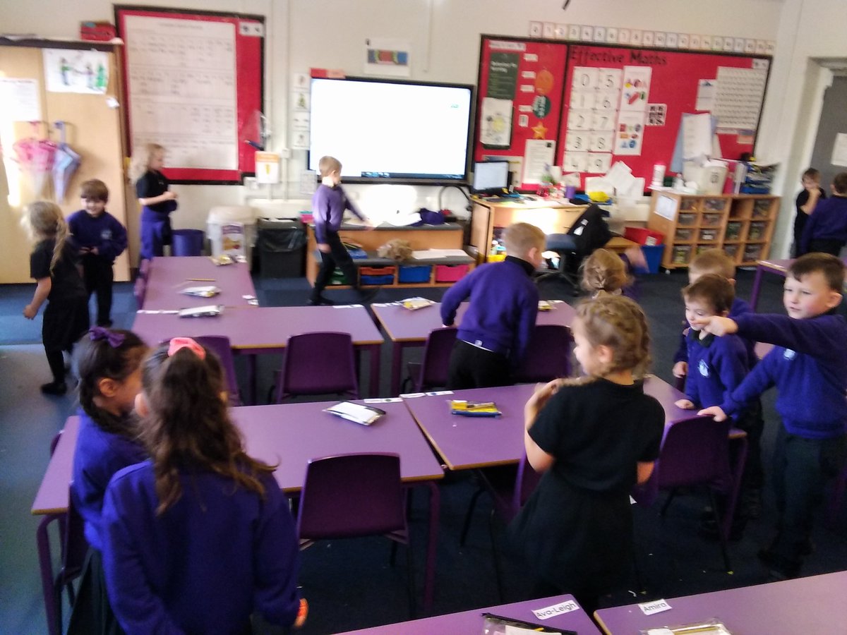 QuayAcademy's tweet photo. As part of our Geography lesson we had to plan a route around our classroom and direct our partner! #communicationskills #directionskills
 #speakingandlistening @QuayPrincipal https://t.co/xVQ3LK6A5s