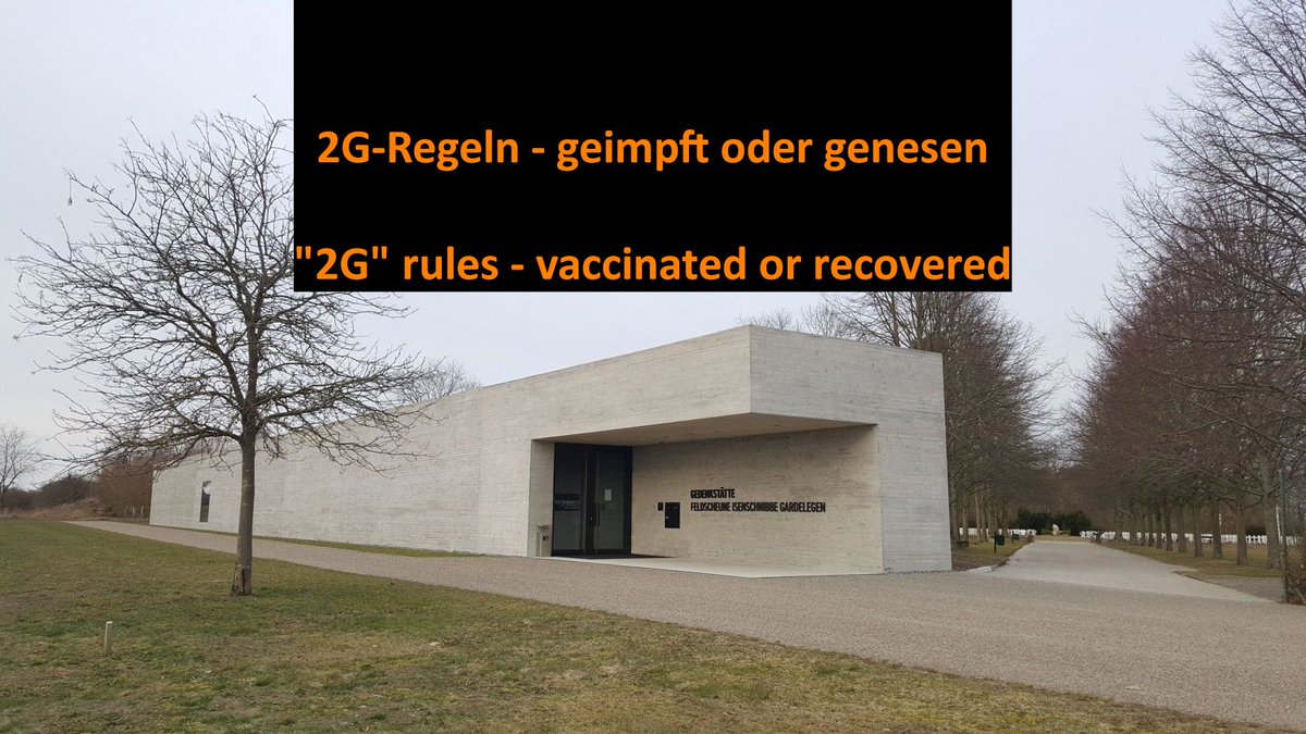 gfi_gardelegen's tweet photo. In compliance with actual regulations by the Federal State of #SaxonyAnhalt to stem the #Corona #Pandemic, the #DocumentationCentre and the #PermanentExhibition #Gardelegen45 at #GardelegenMemorial are only accessible to vaccinated or recovered visitors ("2G" rules). #ThankYou! https://t.co/JoW2mUq5JO