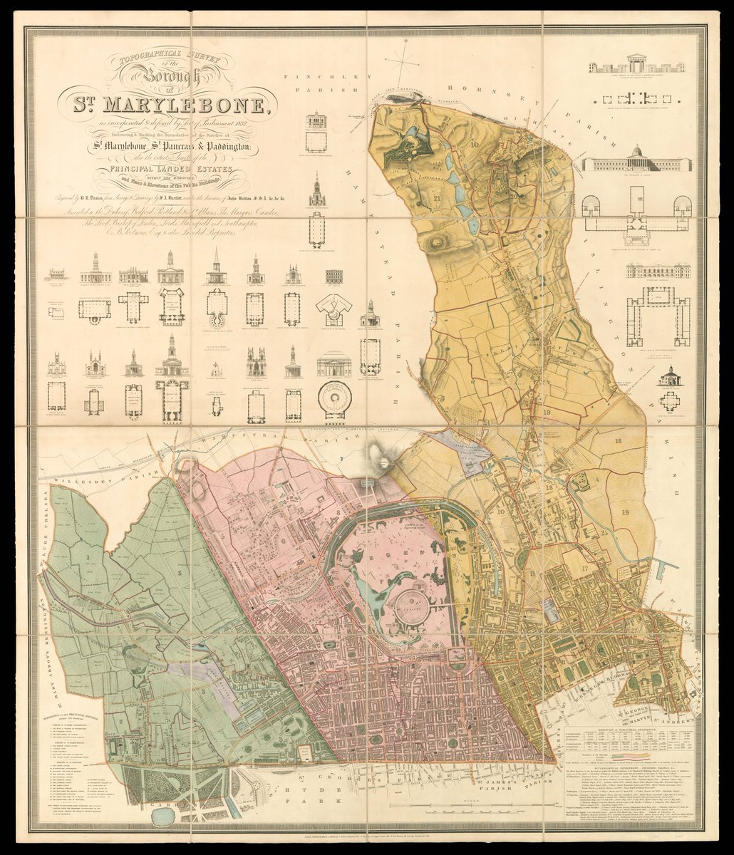 crouchrarebooks's tweet photo. BARTLETT, F.A. Topographical Survey of the Borough of St. Marylebone as incorporated & defined by Act of Parliament 1832...London, 1834.
#Londonmap #Marylebone #parishmap #raremaps https://t.co/gSTeuxn4aY