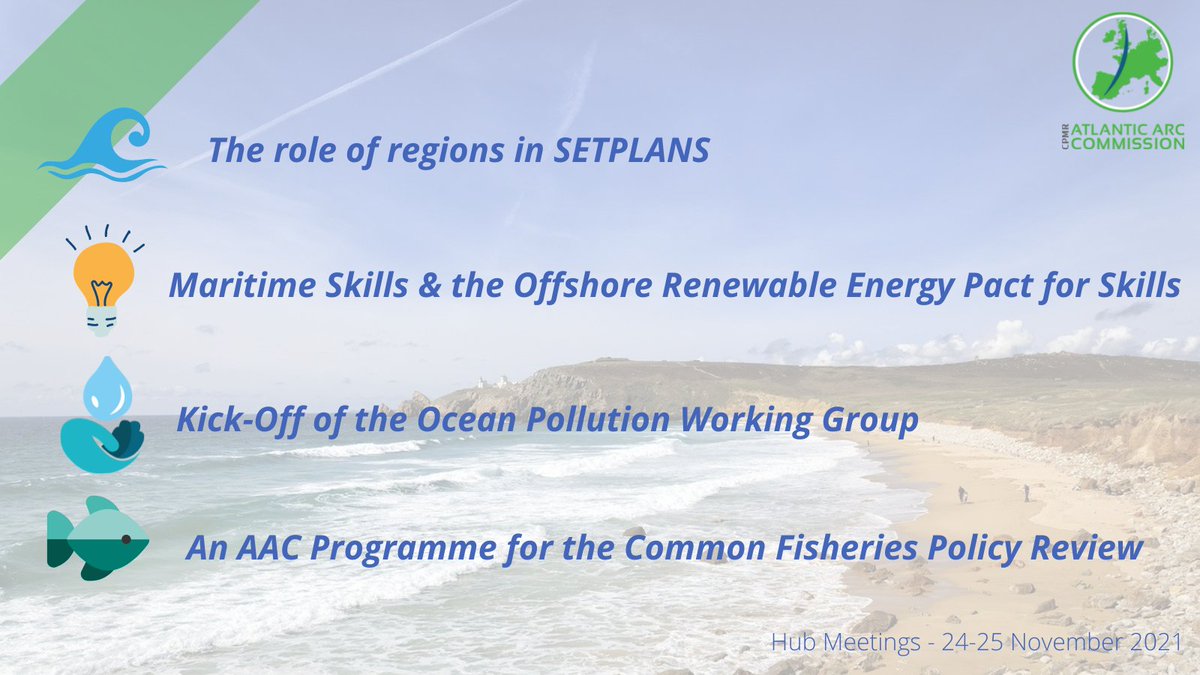 Atlantic_Arc's tweet photo. Day 2⃣of hub meetings was dedicated to #Maritime Affairs! We discussed:
🌊#MarineRenewableEnergy & the role of the regions in #SETPlans
💡Innovation & ORE #PactforSkills
🌱Kick-start of the #OceanPollution Working Group
🐟Fisheries & Aquaculture in the light of the #CFP review https://t.co/MJWCaSGGXV