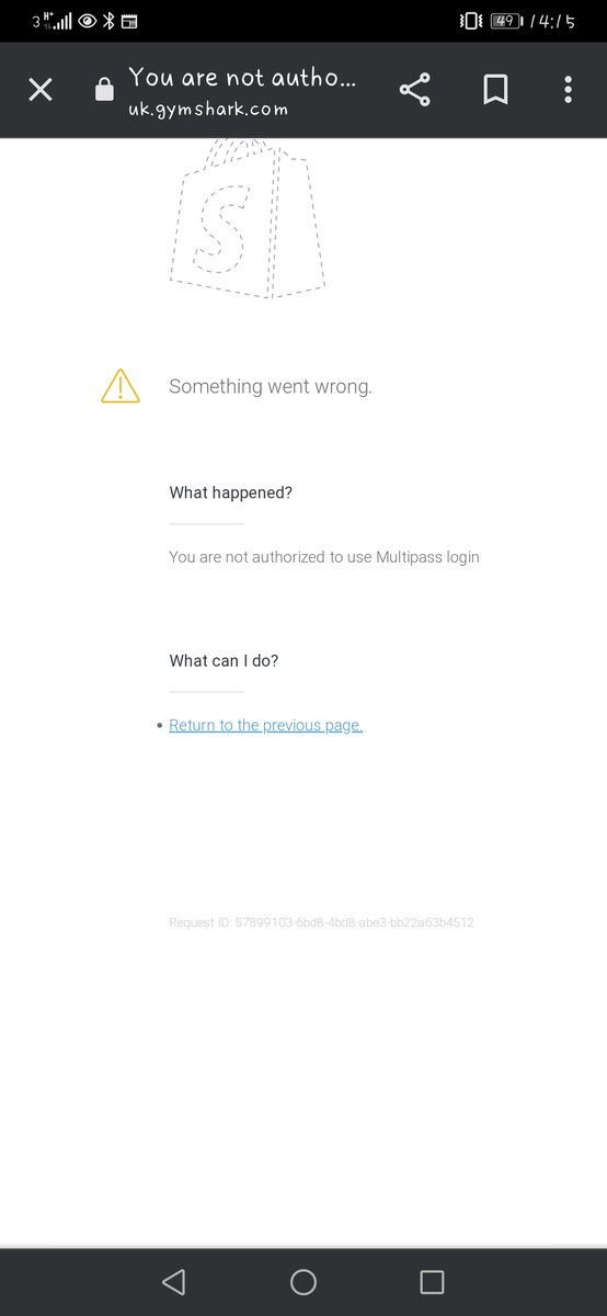 Lola_Murphy's tweet photo. @Gymshark just trying to login to my account to track and order and this is all I see? https://t.co/PgjL0b7BGi