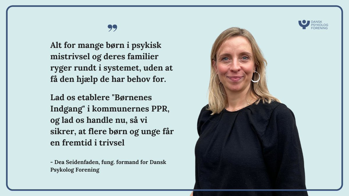 DanskPsykologF's tweet photo. 68 pct. af psykologer i PPR vurderer, at familierne "ryger rundt i systemet" uden at få tilstrækkelig hjælp💔Vi foreslår ny PPR-model "Børnenes Indgang", hvor alle kommuner får én indgang til helhedsorienteret hjælp og lettere behandling
#sundpol #tiårsplan #FL22 #BørnenesIndgang https://t.co/ulux9RCgRY