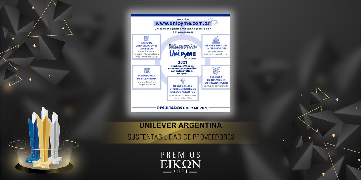 UniPyME, es un programa gratuito creado por <a href="/UnileverArg/">Unilever Argentina</a> para promover la industria nacional, con el objetivo de desarrollar una cadena de valor eficiente, sostenible e inclusiva.
Con <a href="/URBANComAr/">Urban Grupo de Comunicación</a> 
Mirá aquí la campaña ganadora --> lnkd.in/dtq8srsD
#eikon2021