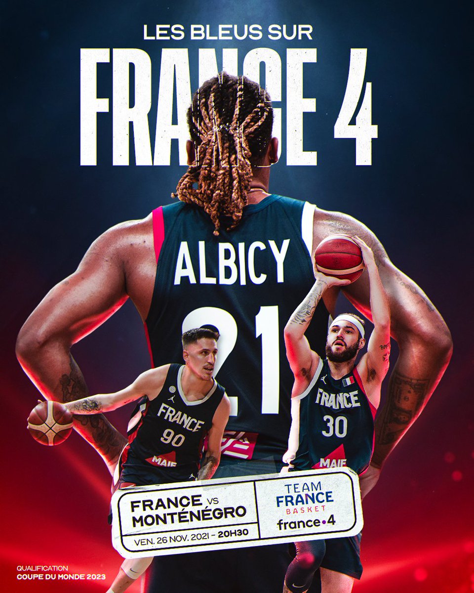FRABasketball's tweet photo. Demain. 20h30. @France4tv 📺

Soyez au rendez-vous. 

#TeamFranceBasket https://t.co/9mwveHlD2n
