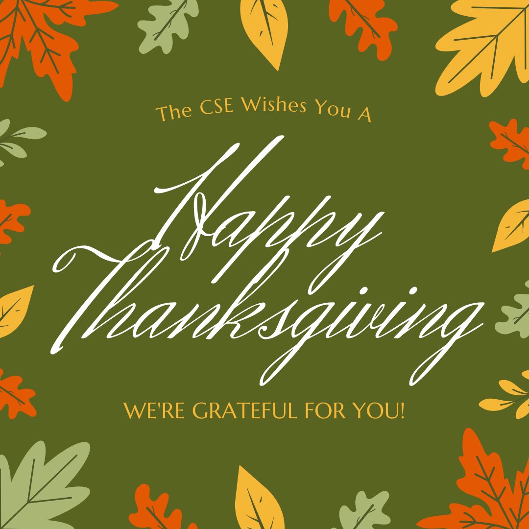 ENC_CSE's tweet photo. Have a restful Thanksgiving, Lions! 🦃🥧🦃 #thanksgiving #enc4me https://t.co/qSL15uc1FY