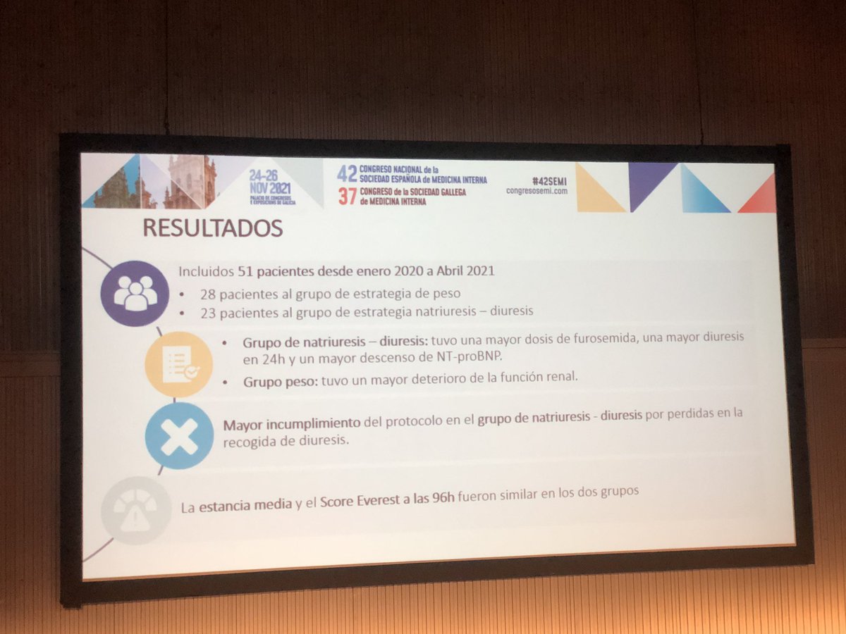 #42SEMI la dra Sonia Garcia Prieto  nos presenta los resultados de un ensayo clinico aleatorizado en el manejo de la ICC, terapia guiada por peso vs diuresis-natriuresis.

Buen trabajo!

@albertodazdesa1
<a href="/martinezvera92/">Fernando Martínez</a>
<a href="/Dra_ExpositoMIR/">Esther Expósito</a>
<a href="/helen_suanzes/">helen</a>
<a href="/JAVargas_/">Juan Antonio Vargas Núñez</a>
<a href="/esthermonteroh/">esther montero</a>