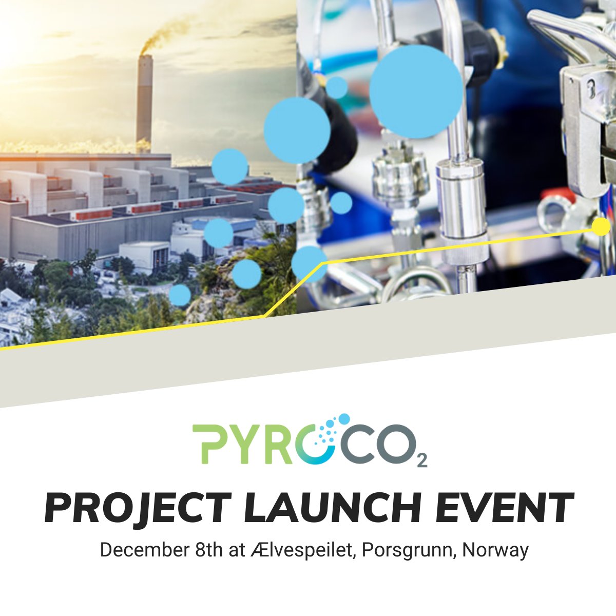 The PyroCO2 project is glad to invite you to its launch event "Sustainable value creation from industrial #CO2 - Technological, industrial, and societal perspectives on the #GreenDeal implementation". 
📆 December 8th in Ælvespeilet, Porsgrunn, Norway.
👉 tinyurl.com/PyroCO2event