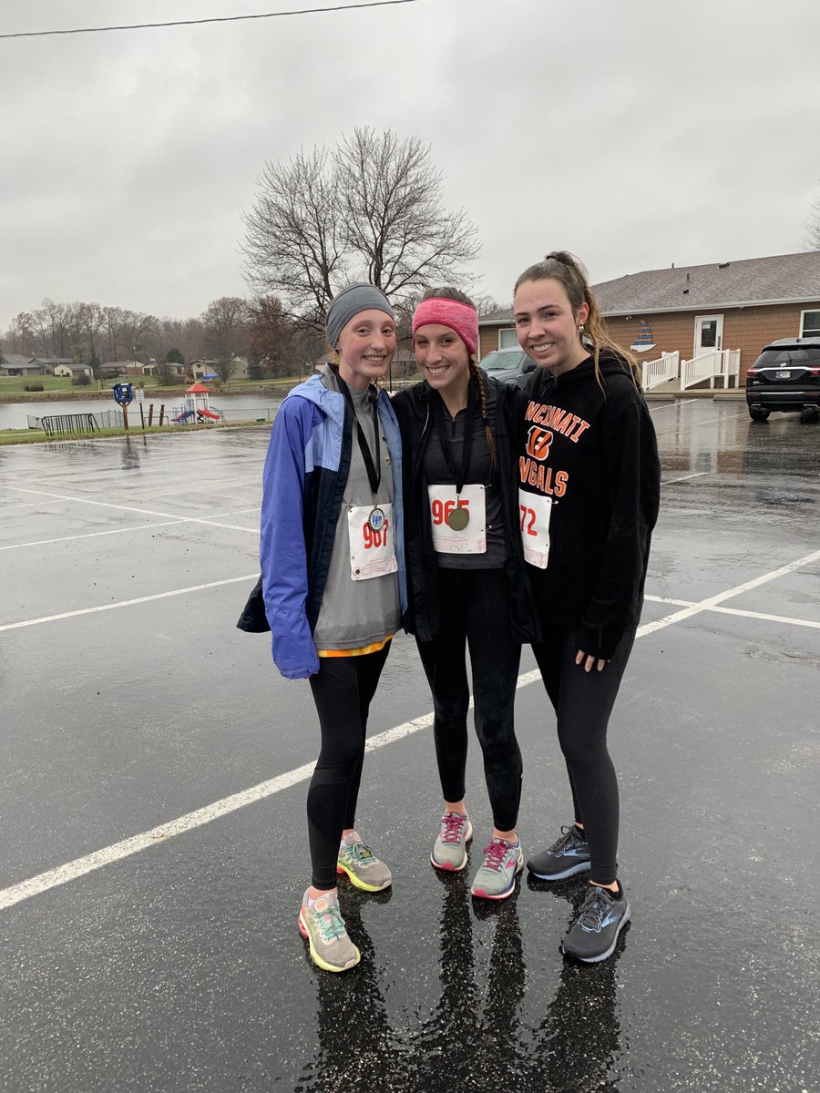 Olivia Demaree, Mya Bross and Sophie Hutson ran the “Dam” race at Lake Santee this morning. Great job, ladies!