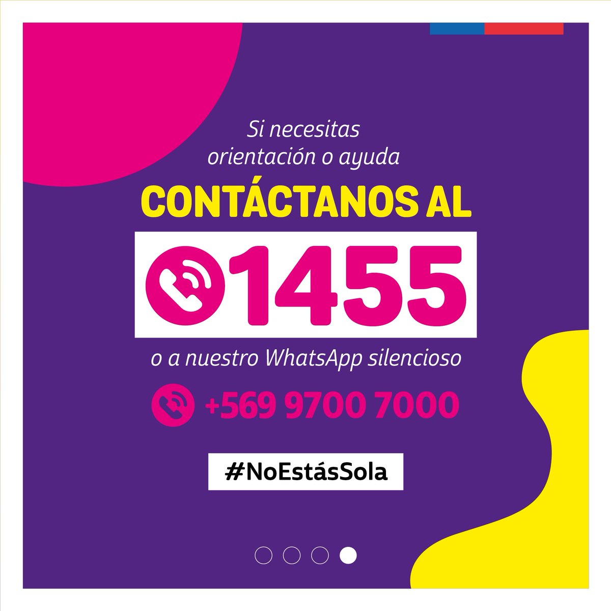 ¡Hoy conmemoramos el Día Internacional de la Eliminación de Violencia contra las mujeres!

En #Chile 1 de 3 mujeres declara haber sido víctima de violencia. #INIAChile apoya la campaña <a href="/MinMujeryEG/">Ministerio de la Mujer y la Equidad de Género</a> #NoMásViolenciaContraLaMujer 

👉Infórmate lnkd.in/dby3a57r
#NoEstasSola