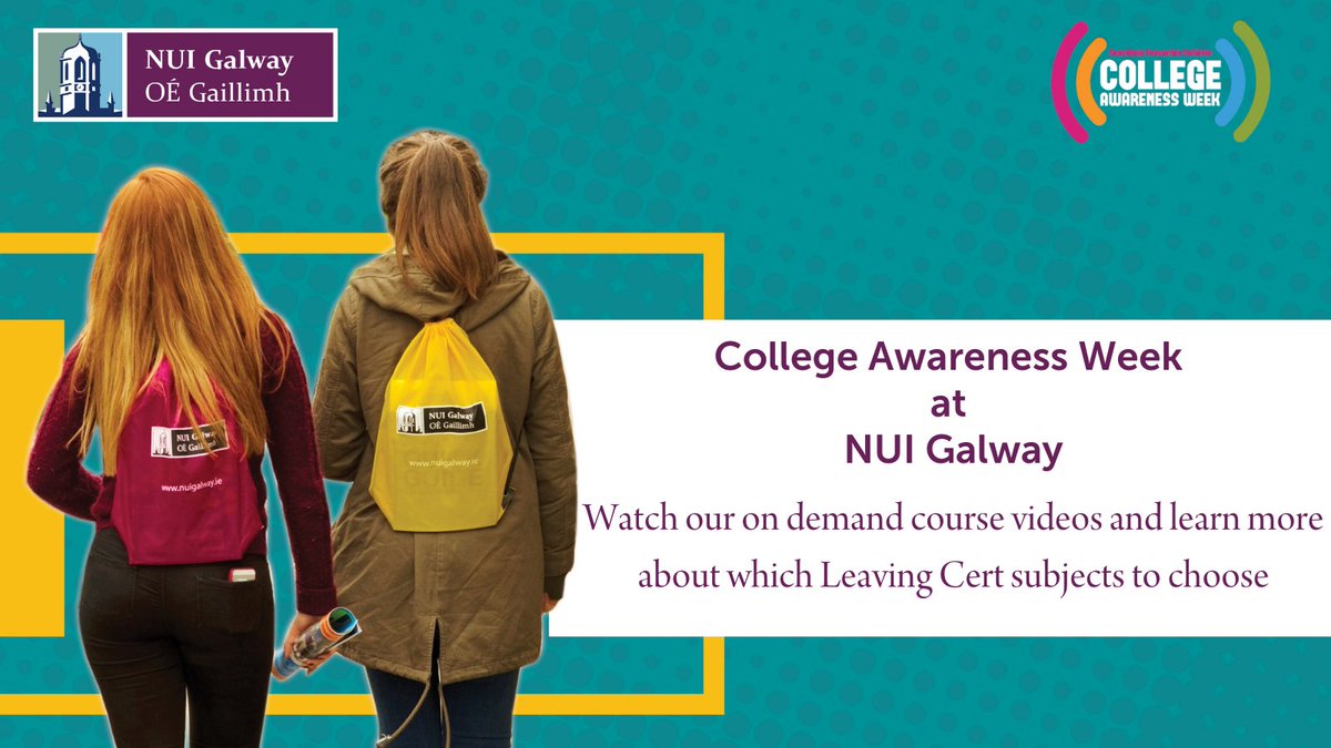 Really love @nuigalway new College Awareness site.  Very useful short informative videos available to watch on many of our subject areas including #Healthsciences, #Law, #Science, #Arts, #Engineering and #Access. Great resource for Career Guidance.  nuigalwaycaw.ie #CAW
