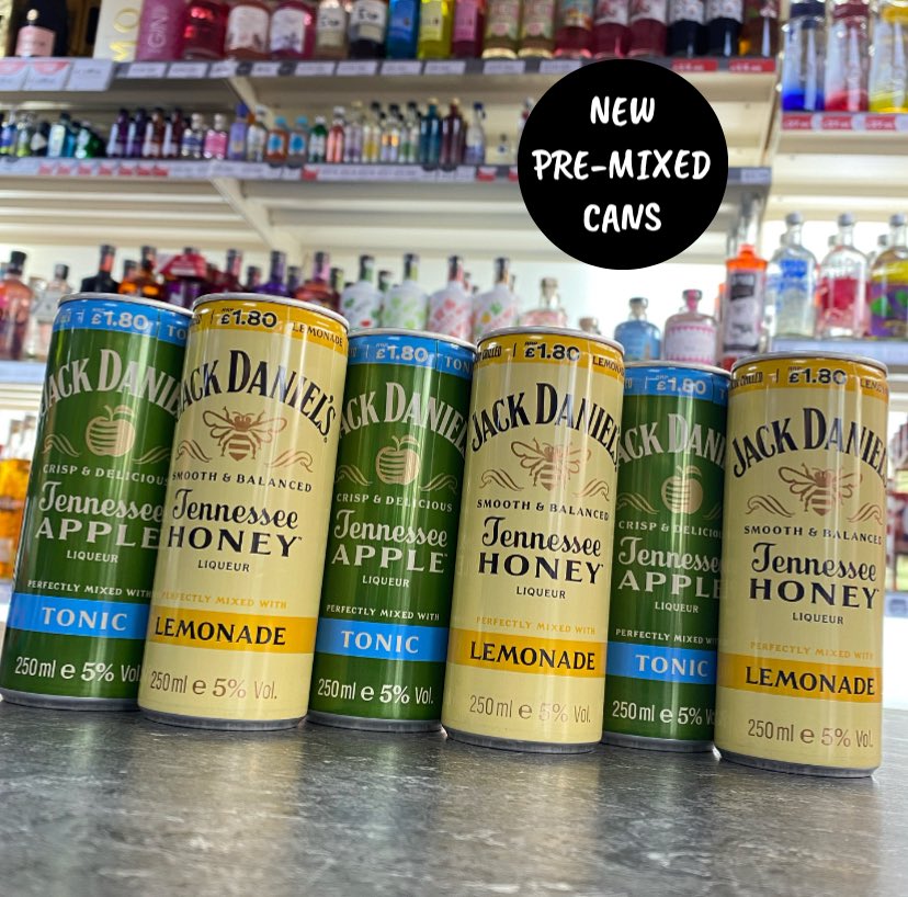 bbcouncillor's tweet photo. More NEW pre-mixed drinks now in store from @JackDanielsUK £1.50 each!
Honey liqueur with lemonade 🍯
Apple liqueur with tonic 🍏

#new #jd #premixedcans #readytodrink #jdapple #jdhoney #merrybargainboozemess #bargainbooze #bargainboozecouncillorlane https://t.co/EqdA3SkAeG