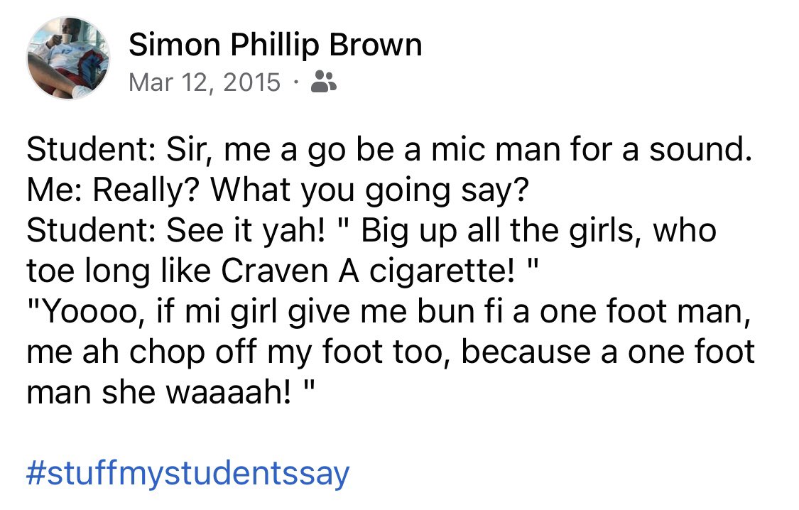 simonthewriter's tweet photo. I wonder if this yute actually became a DJ? Lol #ThrowbackThursday #stuffmystudentssay https://t.co/IgB9tPpUUv