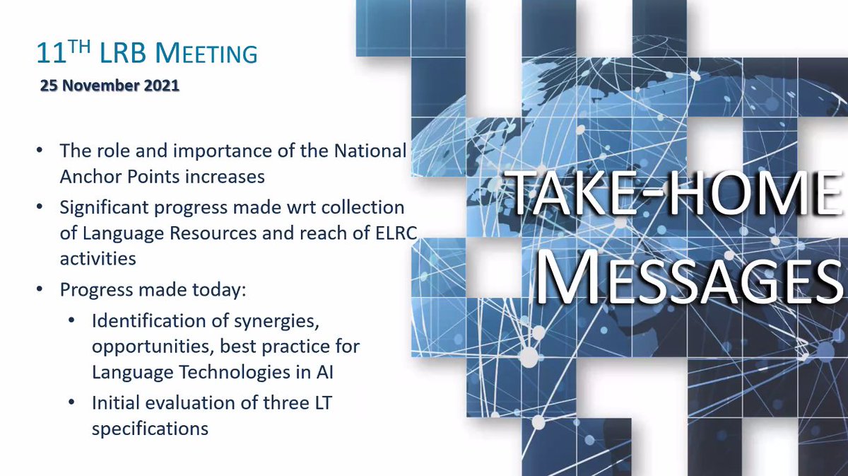 LR_Coordination's tweet image. That was the 11th LRB Meeting – A big thanks to our NAPs, speakers & participants for this constructive meeting. As ELRC project manager Andrea nicely said, "During the meeting today, we took several important steps ahead" and we can't wait to continue our journey together!
