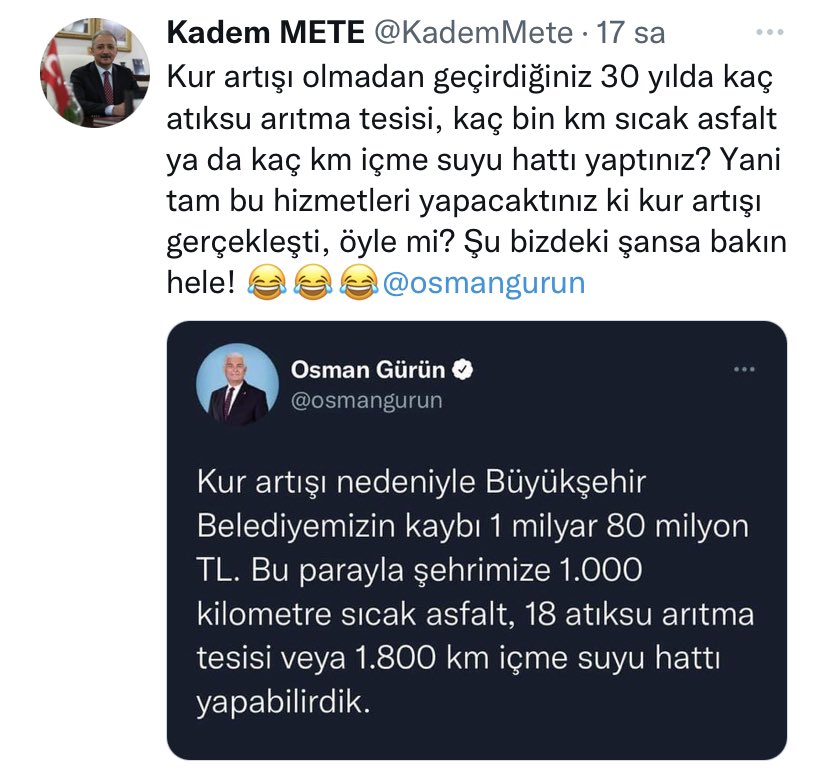 Sayın <a href="/KademMete/">Kadem METE</a>, 8 senede 2 milyar 679 milyon TL ile Muğla’ya en çok yatırım yapan kurumun Muğla Büyükşehir Belediyesi olduğunu hatırlatmaktan mutluluk duyarız.