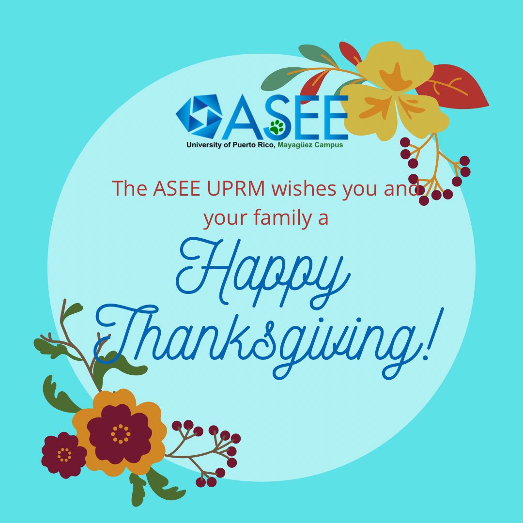 aseeuprm's tweet photo. ¡Gracias por ser parte de la familia de la ASEE UPRM! https://t.co/kzU4BYR4cE