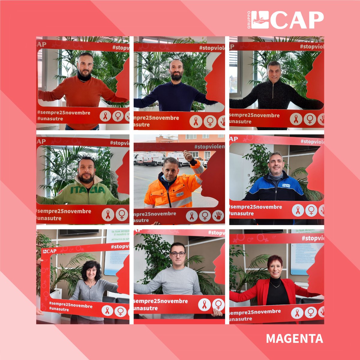 gruppocap's tweet photo. #GruppoCAP celebra la Giornata internazionale per l’eliminazione della violenza contro le donne. Insieme alle nostre persone diciamo basta alla violenza e alla discriminazione nella vita professionale e personale. #sempre25novembre #unasutre #stoviolence https://t.co/yaZMXoqQyY