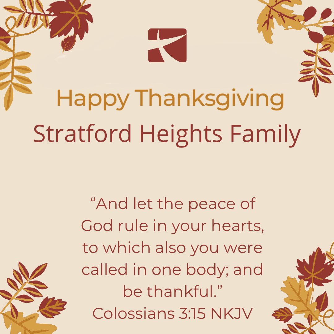 STRATCHURCH's tweet image. From our pastors and staff, we want to wish you and your family a blessed thanksgiving!
