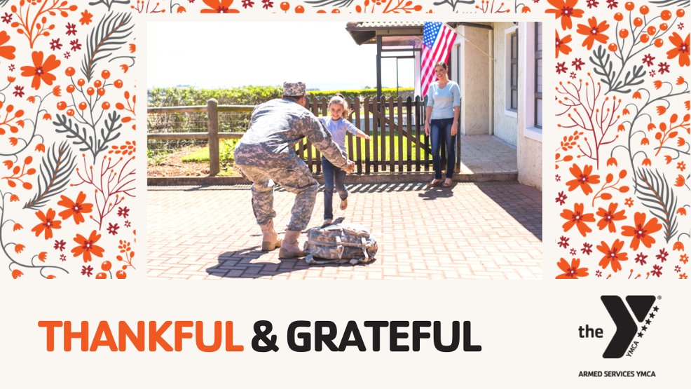 Whatever your Thanksgiving looks like this year, we hope you know just how thankful and grateful we are for your support of the Armed Services YMCA and military families. We hope you have a Happy Thanksgiving!