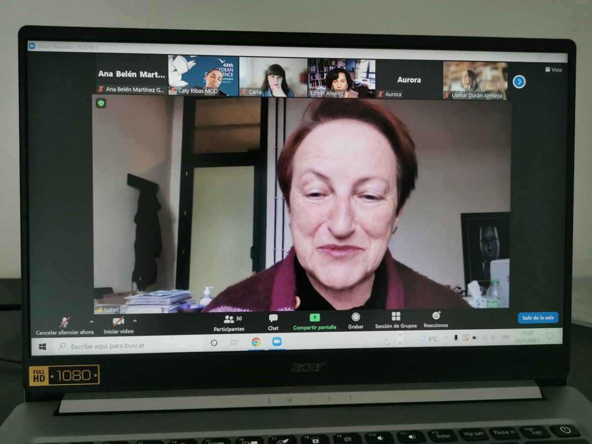 So excited about this roundtable! It feels like being back home at the University of Oviedo. Such a pleasure to listen to Isabel Carrera, Carla Rodríguez, Liamar Durán &amp; Esther Álvarez on strangers, neoliberalism, contesting borders via new representations #AEDEAN44 <a href="/aedean2021/">AEDEAN2021</a>