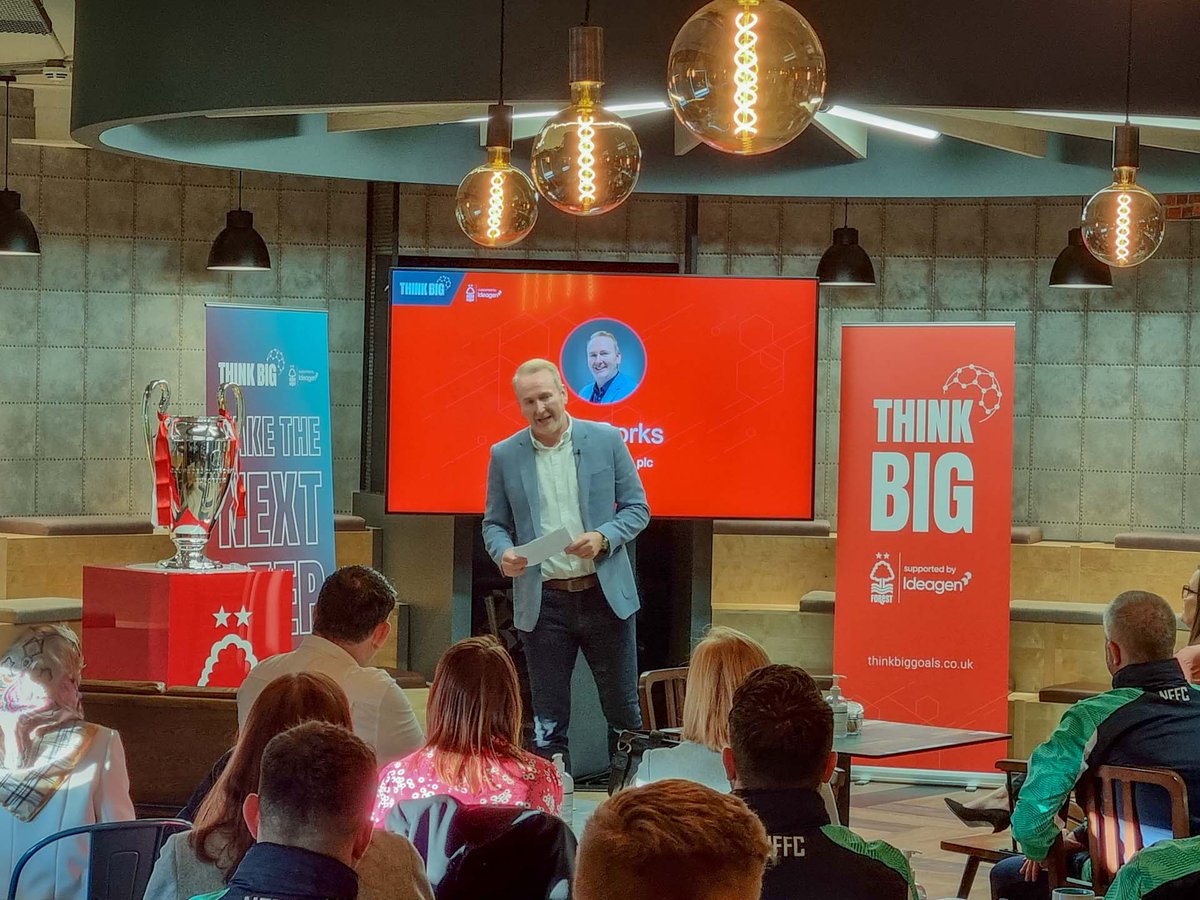 Ideagen_'s tweet photo. Ideagen CEO, @BenDorks was joined by the CEO of @NFFC_Community, Graham Moran to launch our @ThinkBigGoals partnership. They couldn't resist a photo opportunity with the richest prize in club football! #AimForGoal https://t.co/HsL08ezfkT