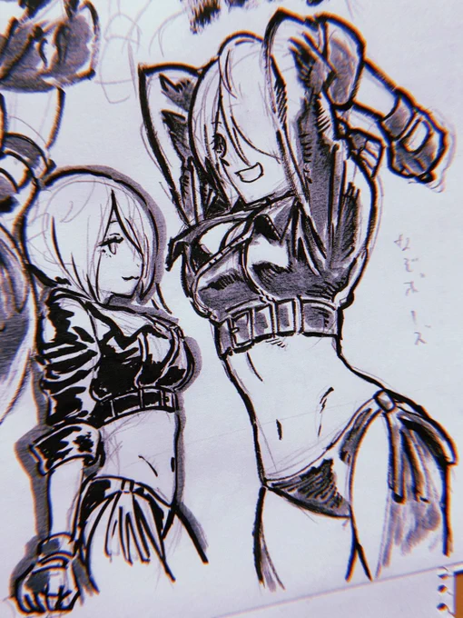 アンヘル落書き #SNK #KOF #格ゲーキャラ描こうぜ #ぺんてる筆 