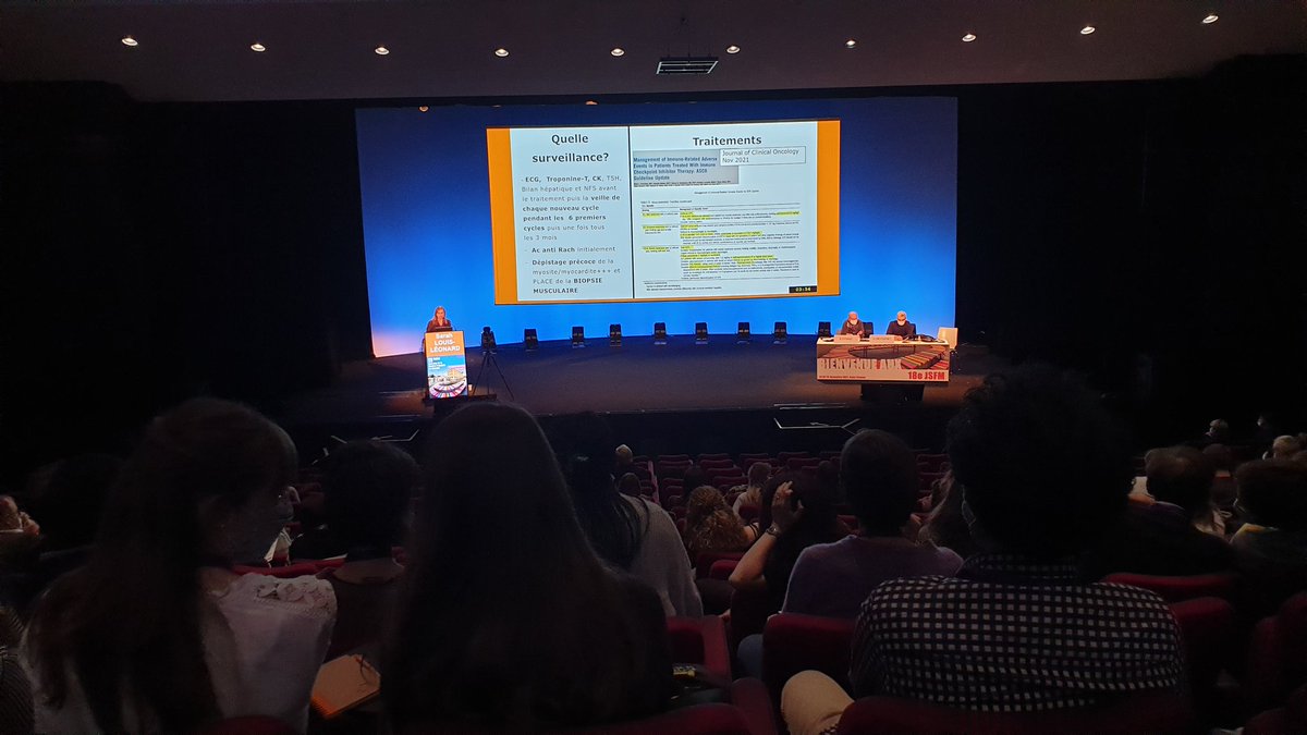 Inst_Myologie's tweet photo. #JSFM2021 Session plénière 2 Muscle victime collatérale. Quand l'immunité s'emballe et que le muscle s'enflamme par le Dr Sarah Léonard Louis from @Inst_Myologie @HopPitieSalpe
Special thanks to colleagues @TeresinhaEvange Pr Benveniste, @AllenbachYves, C. Anquetil, J. Sanchez https://t.co/RLYHRnqtng