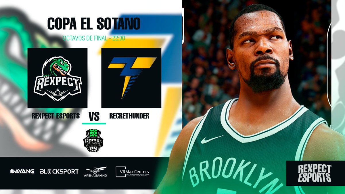Hoy es JUERRNESSSS y toca…. NOCHE DE TRIPLES ⛹🏻‍♂️🏀⛹️

🏆 <a href="/LigaESP2K/">Damex 2k League</a> #CopaElSotano 
🕹 Octavos de Final
🆚 <a href="/RecreThunder/">Recreativo Thunder eSports</a> 
⌚️ 22:30
🖥 twitch.tv/lalexre 

LET’S GO REX 🏀

#RoarWithUs🦖💚 #GoRex👊