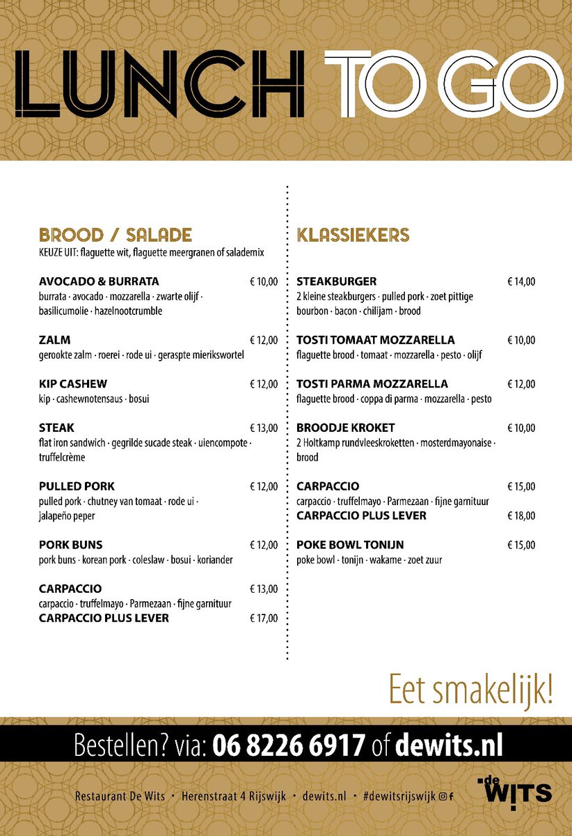 Restaurant De Wits (@dewitsrijswijk) on Twitter photo 