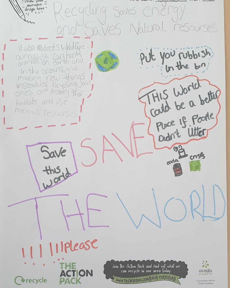 ChilternY4's tweet photo. Recycling poster competition entries from @ChilternY6 @recycle_now https://t.co/i2Lxf4Ofm5