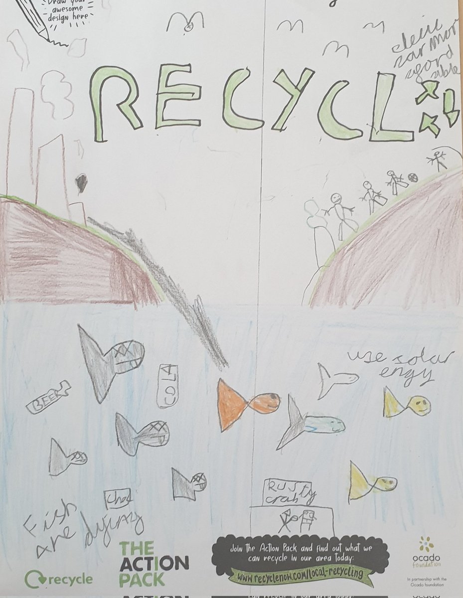 ChilternY4's tweet photo. Recycling poster competition entries from @ChilternY6 @recycle_now https://t.co/i2Lxf4Ofm5
