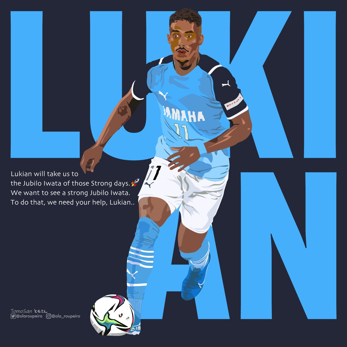 olaroupeiro's tweet photo. Vamos! Lukian🚀
#ジュビロ磐田 #jubilo #ルキアン #Lukian
#ユニチェンジ
#kitchange #kitswap #kitswitch #footballdrawing
#海外でよく見る現役選手に昔のユニフォームを着せるやつ一回やりたかった https://t.co/d0hz9efc27