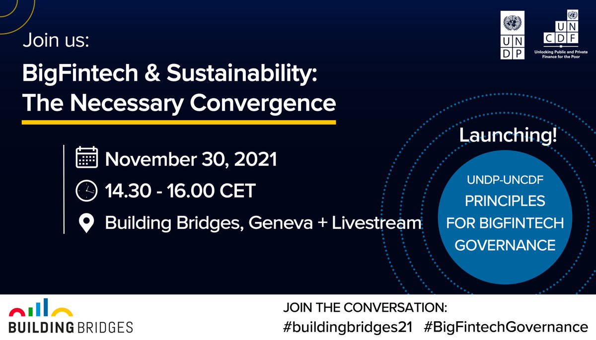 UNDP_SDGFinance's tweet photo. Q. Why is it difficult to assess the impacts of BigFintechs (global digital finance platforms) on sustainable development, especially in emerging economies? Answers at➡️https://t.co/mEWzMPLuOZ

Join us next week👉🏽https://t.co/EAZtw05Wv6

#BigFintechGovernance #buildingbridges2021 https://t.co/xXHhYiMLon
