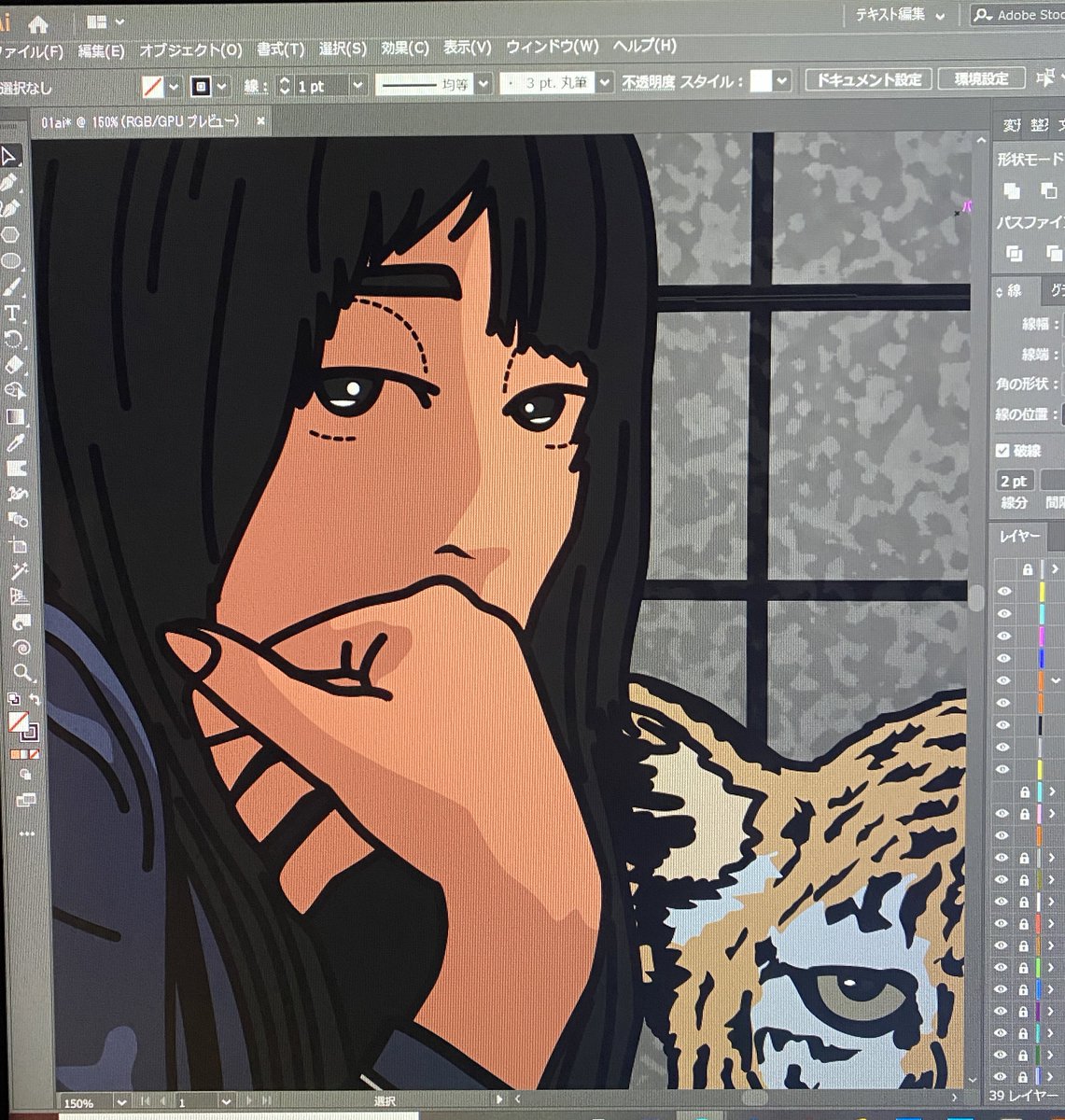 .
新作作成中。。
絵描くようになってから分かったんだけどクールな女の子好きです
.
現在、初個展に向けてクラウドファンディング挑戦中です！下記リンクからサイトに飛べます。ご支援よろしくお願いします😭😭
#イラスト #クラウドファンディングCAMPFIRE 

camp-fire.jp/projects/view/…