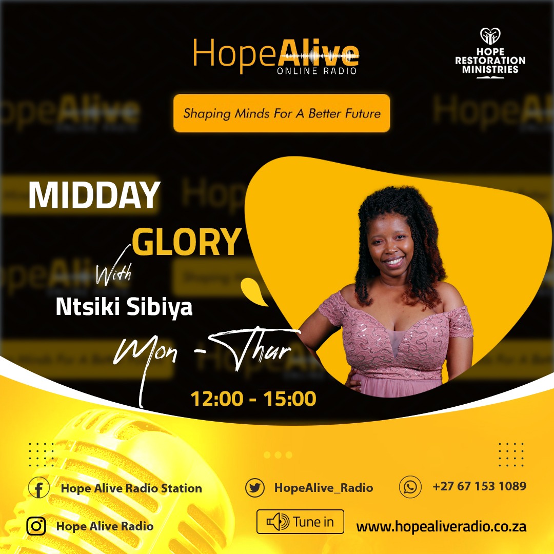 HopeAlive_Radio's tweet photo. Tune in to the #MiddayGlory with Ntsiki Sibiya from 12-3pm. Enjoy the sounds of rewind Thursday
#HopeAliveRadio https://t.co/Gxzw4A7n3F