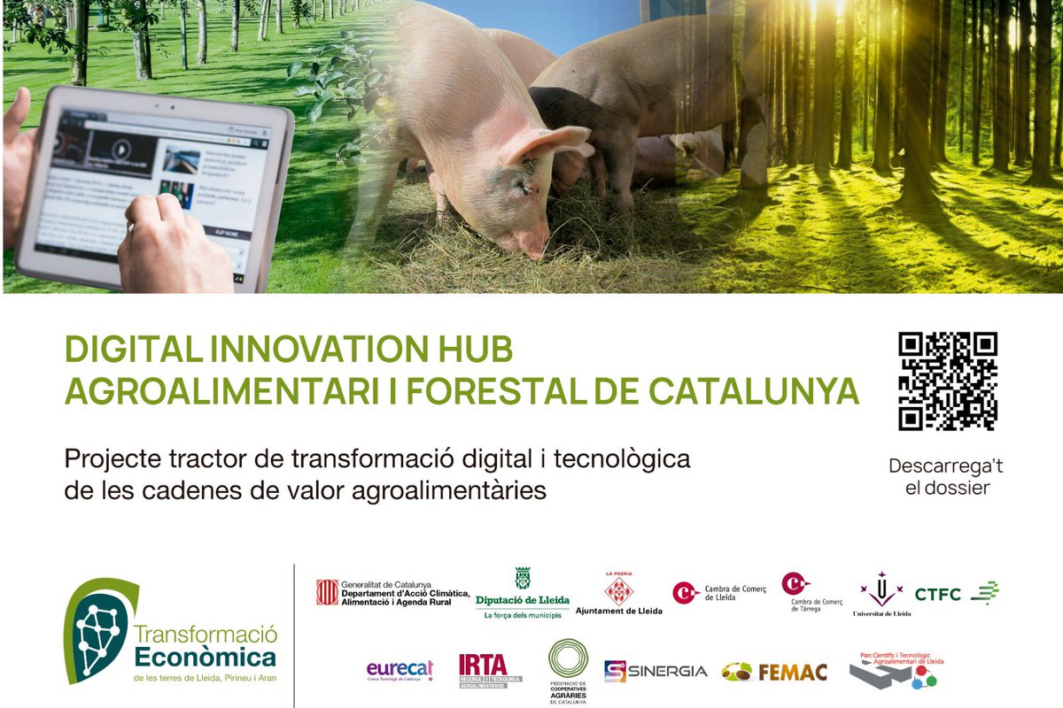 Promo_Economica's tweet photo. Presentació del projecte @DIH_AgroForest. Projecte tractor de transformació digital i tecnològica de les cadenes de valor agroalimentàries. 💻🍐🌲

🗓 Avui a les 13h
📌@IEILleida 

#DIH_AgroalimentariForestal #TransformacióEconòmica @DiputacioLleida @gencat https://t.co/PY53ZTgIY8