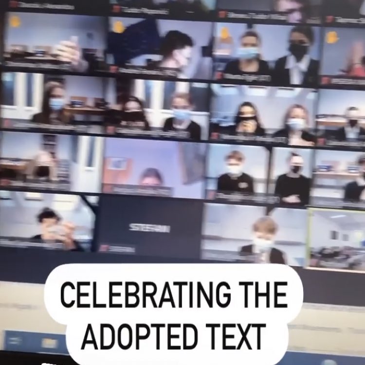 Rep2019EP's tweet photo. This is it! The Five texts on #onlinesafety were adopted by our group@of pan-🇪🇺 high school #students. This marks the end of the 4th #REP2019 event. Thanks to everyone joining and following today! https://t.co/lEuh01q5EP