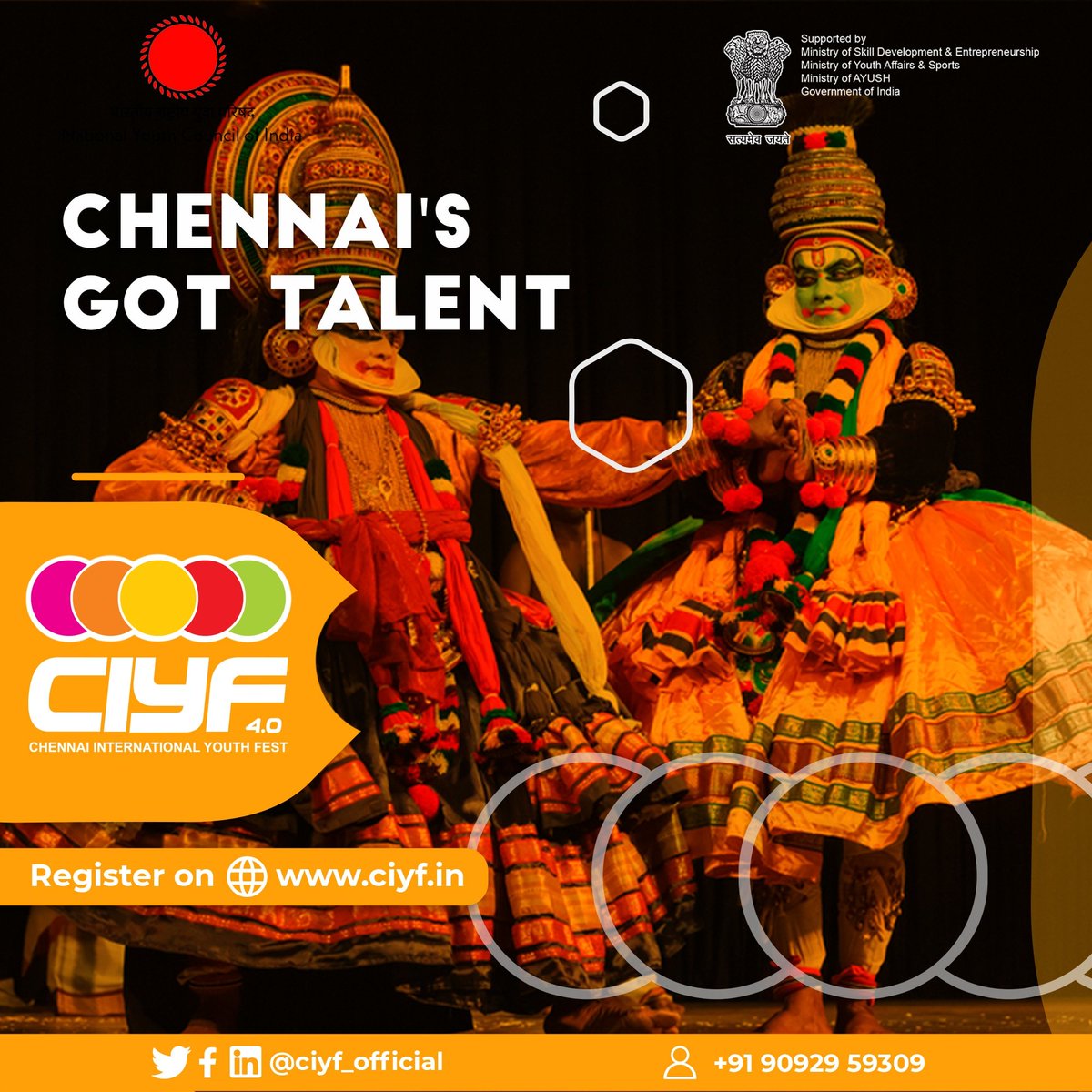 ciyf_official's tweet photo. CHENNAI'S GOT TALENT
Do you have an extraordinary skill or ability but don't have a stage to showcase it? Don't worry! CIYF 4.0 presents Chennai's Got Talent, an incredible talent show to display your talent. What are you waiting for? Come and rock the stage!

#Chennai #talent https://t.co/l6ch2JFfzb