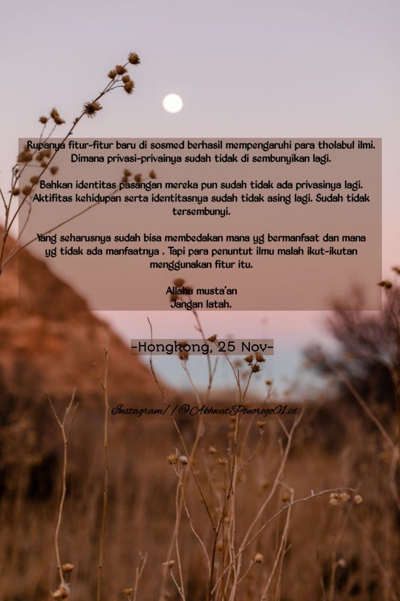 KyuunMey's tweet photo. Jangan latah.
Sebagai tholabul lImi, yg sudah menuntut ilmu syarí harusnya sudah
paham hukumnya, sudah tau ilmu nya, yang seharusnya
menebarkan kebaikan di tengah-tengah manusia, bukan malah
ikut-ikutan menggunakannya.
Allahu yahdik https://t.co/cC2FeYDyiM