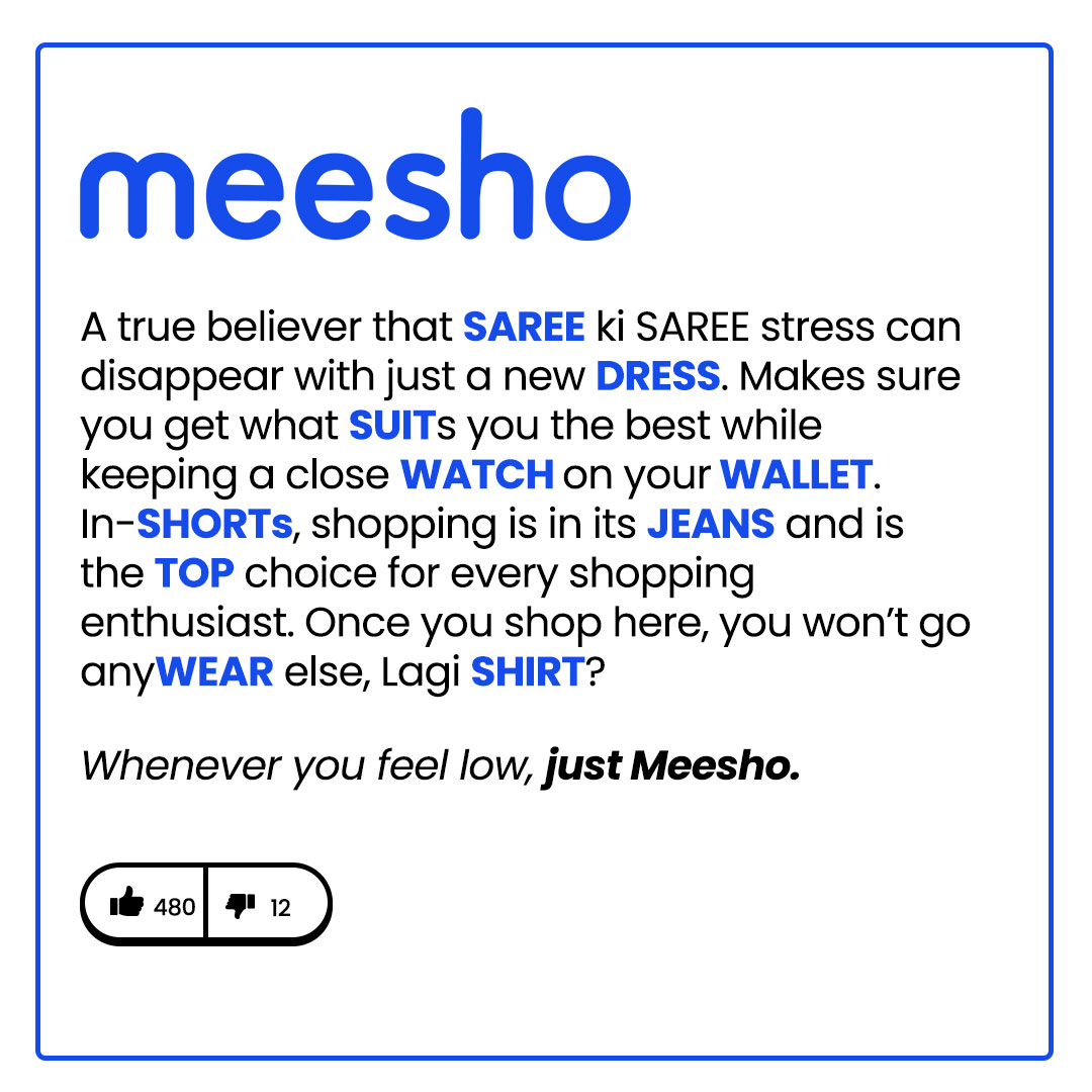 Meesho on X: Aree, quality products at lowest prices mention