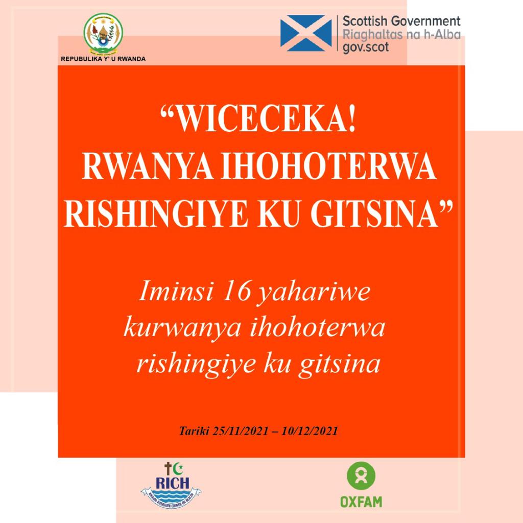 InterfaithRda's tweet photo. Wiceceka!!!
Rwanya ihohoterwa rishingite ku gitsina! 

Uyu munsi @InterfaithRda yifatanije n isi yose mu gutangiza ubukangurambaga bw iminsi 16 bwo kurwanya ihohoterwa rishingiye ku gitsina.
@RwandaGender @GenderMonitorRw https://t.co/fEOOWJTTtc