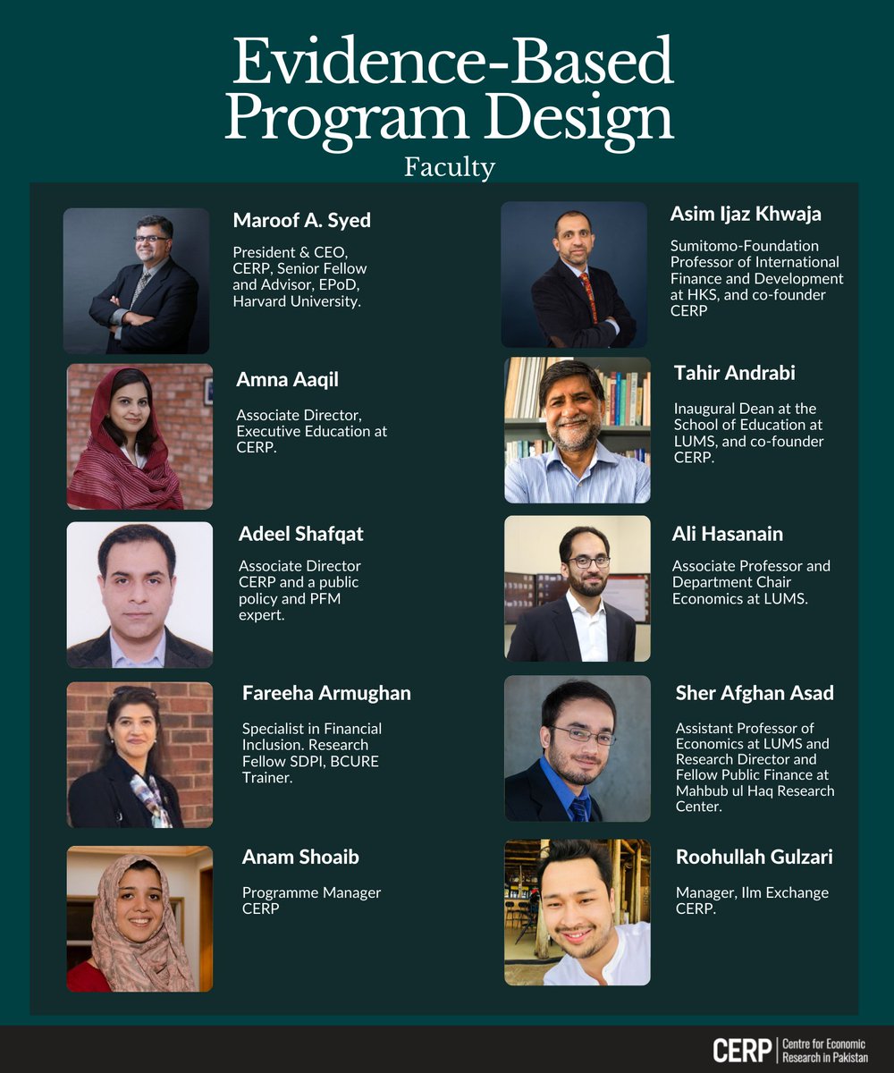 CERPakistan's tweet photo. CERP Executive Education's Evidence-Based Program Design is set to take place from 29th November to 2nd December with faculty including industry leaders and experts in the field.
For details on course content, faculty, and how to register visit:https://t.co/LFYr69dPXZ
#EBPD2021 https://t.co/yBF0YP0ruF