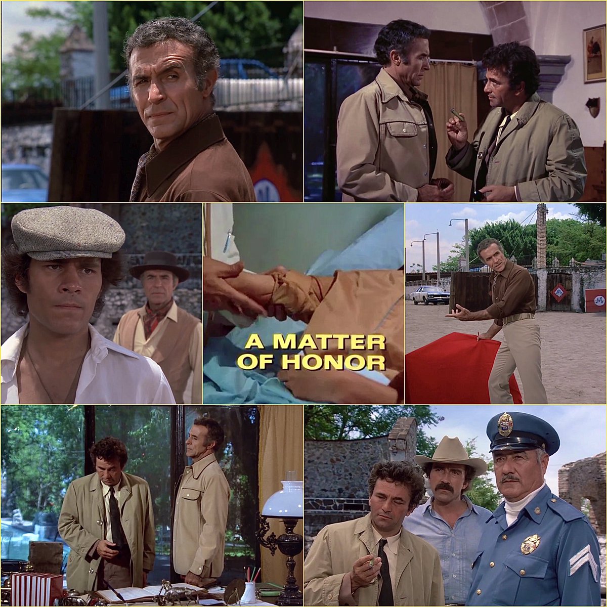 #RicardoMontalbán #BOTD, guest stars as the villainous bullfighter Luis Montoya in the #Columbo episode “ A MATTER OF HONOR” (1977)  with #PeterFalk #PedroArmendárizJr & #AMartinez dir. Ted Post