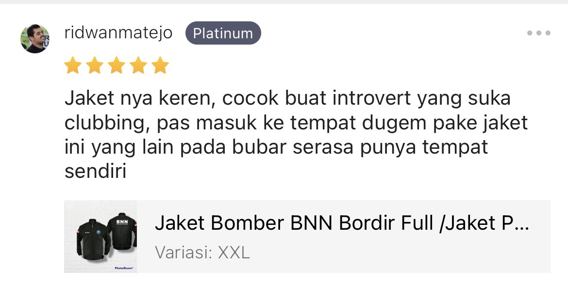Review jaket yang aku beli secara impulsif dari shopee :

Part 1 : JAKET BNN