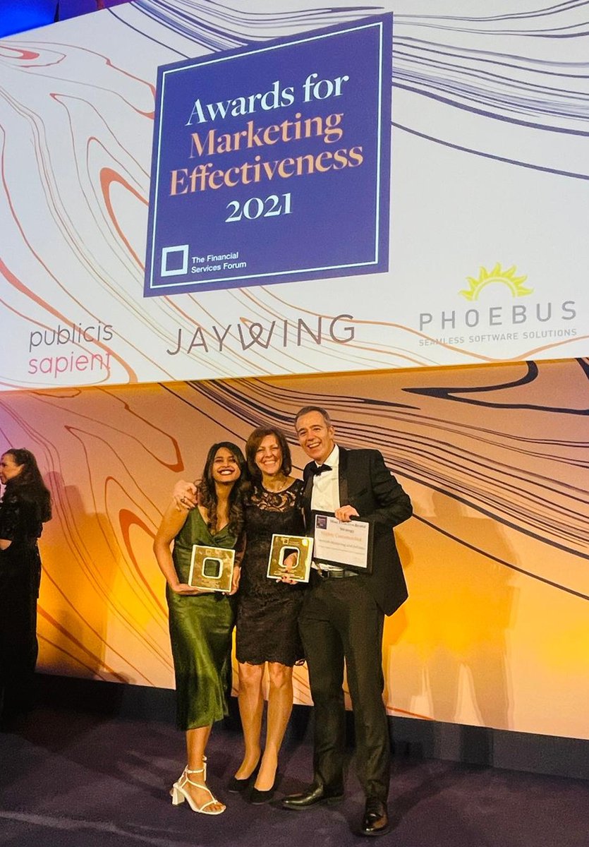 DefaqtoAdviser's tweet photo. Thrilled to have won together with @moreishmkting the category award for ‘Most Effective B2B Campaign’ at @TheFSForum 2021 Awards for Marketing Effectiveness 🏆
https://t.co/45Qk5bdTDU
#MarketingAwards #BrandStrategy #20YearsOfMe https://t.co/4txOc1GajH