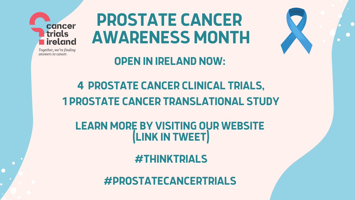 cancertrials_ie's tweet photo. Join us today in highlighting your work in #prostatecancertrials and your support for #prostatecancer research. Find out more about current trials in Ireland here https://t.co/eIFcU2iE8e #thinktrials https://t.co/ajiLSbZdA4