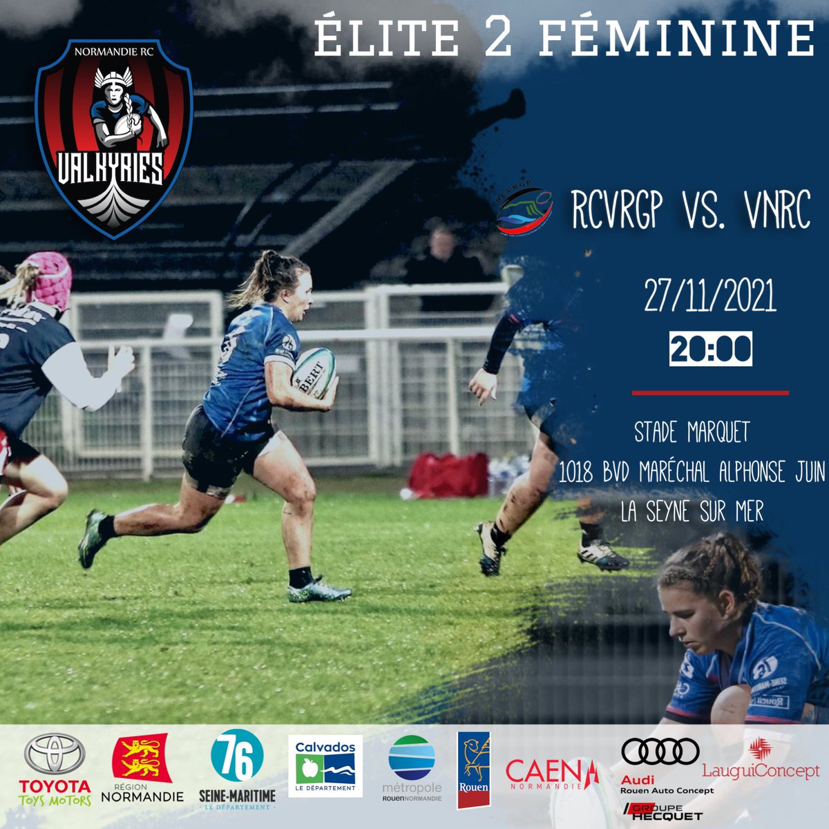 ValkyriesNRC's tweet photo. C’est ce samedi à @seynoise_us ! #Valkyries #VNRC #ELITE2 #RCVRGP #RugbyFéminin https://t.co/c98VHZgGbW